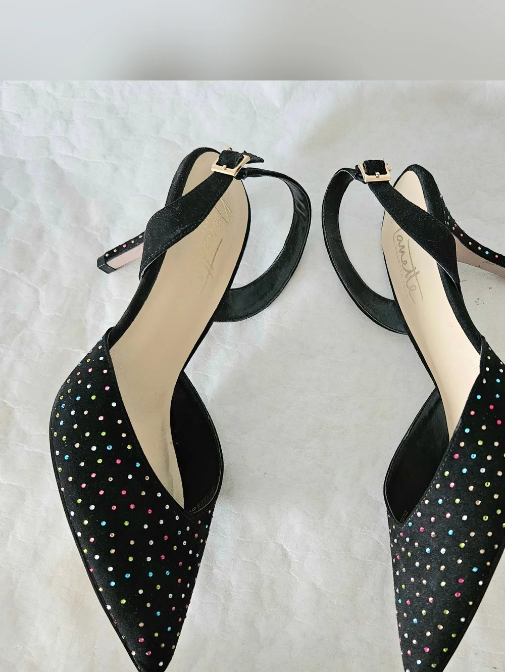 Nanette Lepore Sling Back Multi-color Gem Heels